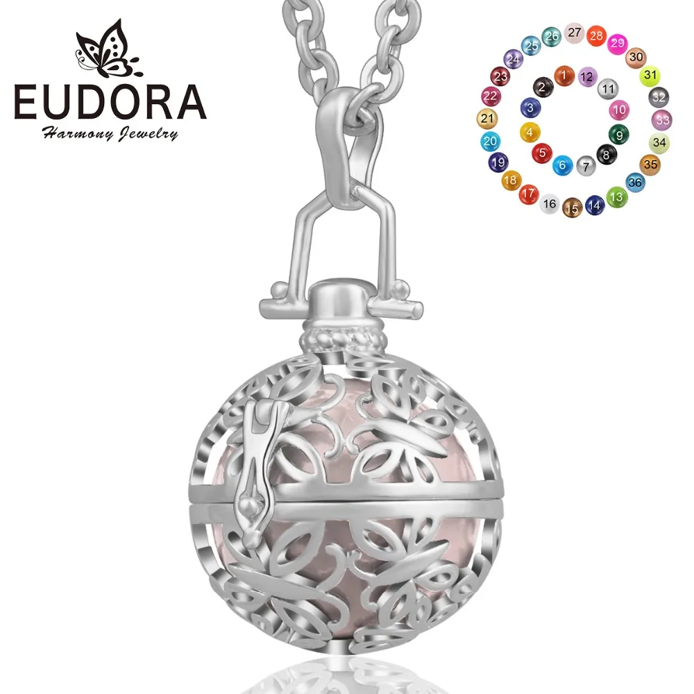 Eudora 20mm Silver plated Harmony Ball Necklace Openwork Butterfly Cage Pendant Maternity bell Soothe baby Fetal bell K136N20
Eudora 20mm Silver plated Harmony Ball Necklace Openwork Butterfly Cage Pendant Maternity bell Soothe baby Fetal bell K136N20