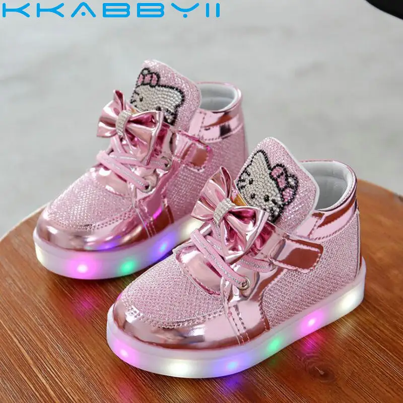 Kids Girls Shoes Spring Autumn Children's Light Sneakers Chaussure Enfant Hello Kitty Baby Shoes With LED Light
Kids Girls Shoes Spring Autumn Children's Light Sneakers Chaussure Enfant Hello Kitty Baby Shoes With LED Light