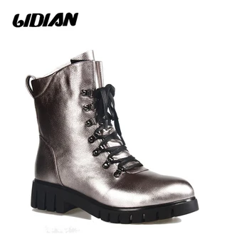 LIDIAN Winter Metallic Vintage leather handmade Motorcycle boots Pure wool inside Round Toe Metal Decoration woman shoes B1-1
LIDIAN Winter Metallic Vintage leather handmade Motorcycle boots Pure wool inside Round Toe Metal Decoration woman shoes B1-1