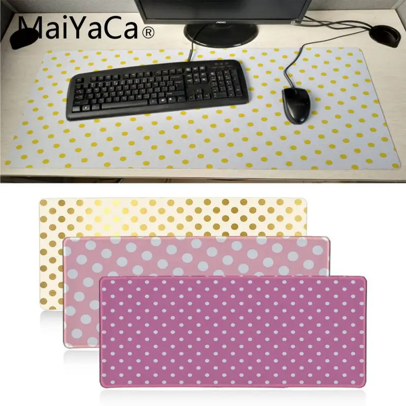 MaiYaCa Gold And White Polka Dot gamer play mats Unique Desktop Pad Laptop PC Computer pad xl Durable Rubber Large Mousepads 
MaiYaCa Gold And White Polka Dot gamer play mats Unique Desktop Pad Laptop PC Computer pad xl Durable Rubber Large Mousepads