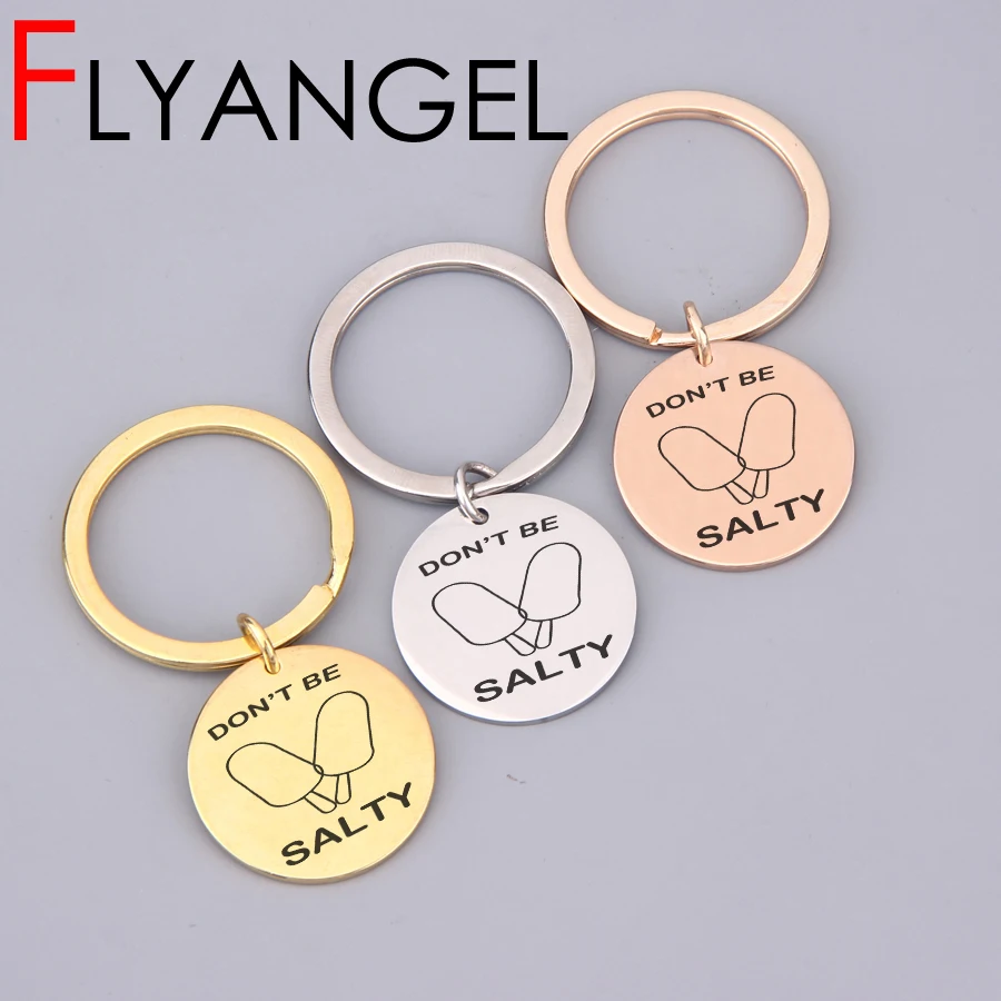 High Quality Funny Ice-cream Key Chains Humor Lettering "don't be salty " Keyring Stainless Steel Keys Holder Bag Charm Jewelry
High Quality Funny Ice-cream Key Chains Humor Lettering "don't be salty " Keyring Stainless Steel Keys Holder Bag Charm Jewelry