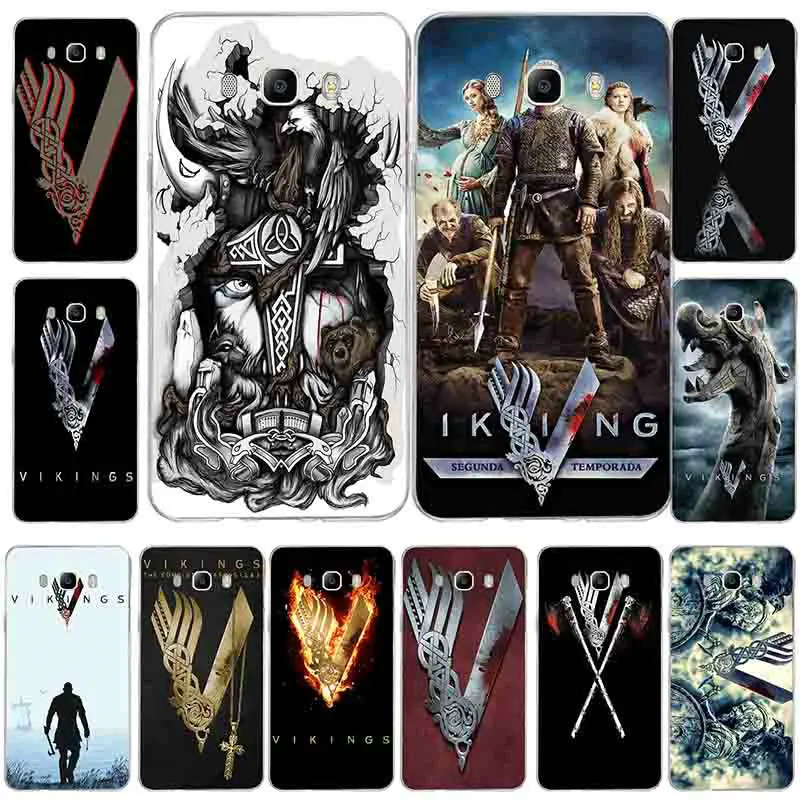 Soft Silicone TPU Mobile Phone Cases For Samsung Galaxy J1 J2 J3 J5 J7 A3 A5 A7 2015 2016 2017 Bags Vikings Ragnar Logo | Мобильные