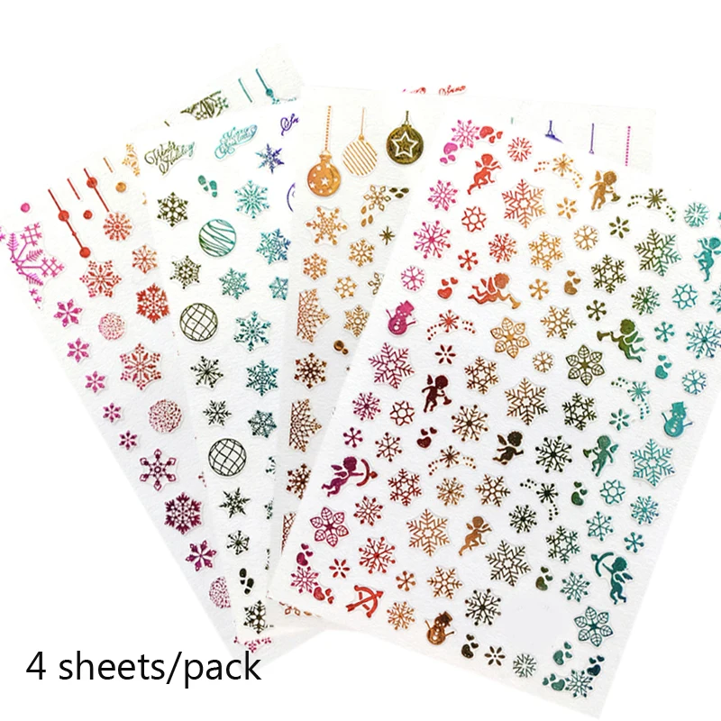 4pcs/pack Gradient Sowflake Nail Stickers Colorful Christmas Santa Claus Deer Pattern Adhesive Transfer Sticker Decals Xmas
4pcs/pack Gradient Sowflake Nail Stickers Colorful Christmas Santa Claus Deer Pattern Adhesive Transfer Sticker Decals Xmas