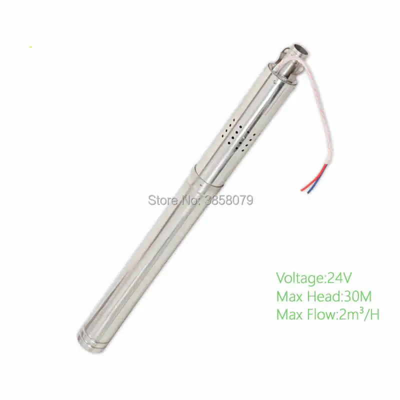 Kary ultra slender solar pump, 2 inches submersible bore pump, 24v dc solar water pump for mini well NS242T-30