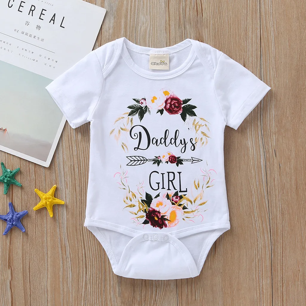 Newborn Infant Baby Daddy's Girl Letter Floral Bodysuit Clothes Bebe Recem-Nascido Roupas Baby Costumes For Fashion Cute Girls
Newborn Infant Baby Daddy's Girl Letter Floral Bodysuit Clothes Bebe Recem-Nascido Roupas Baby Costumes For Fashion Cute Girls