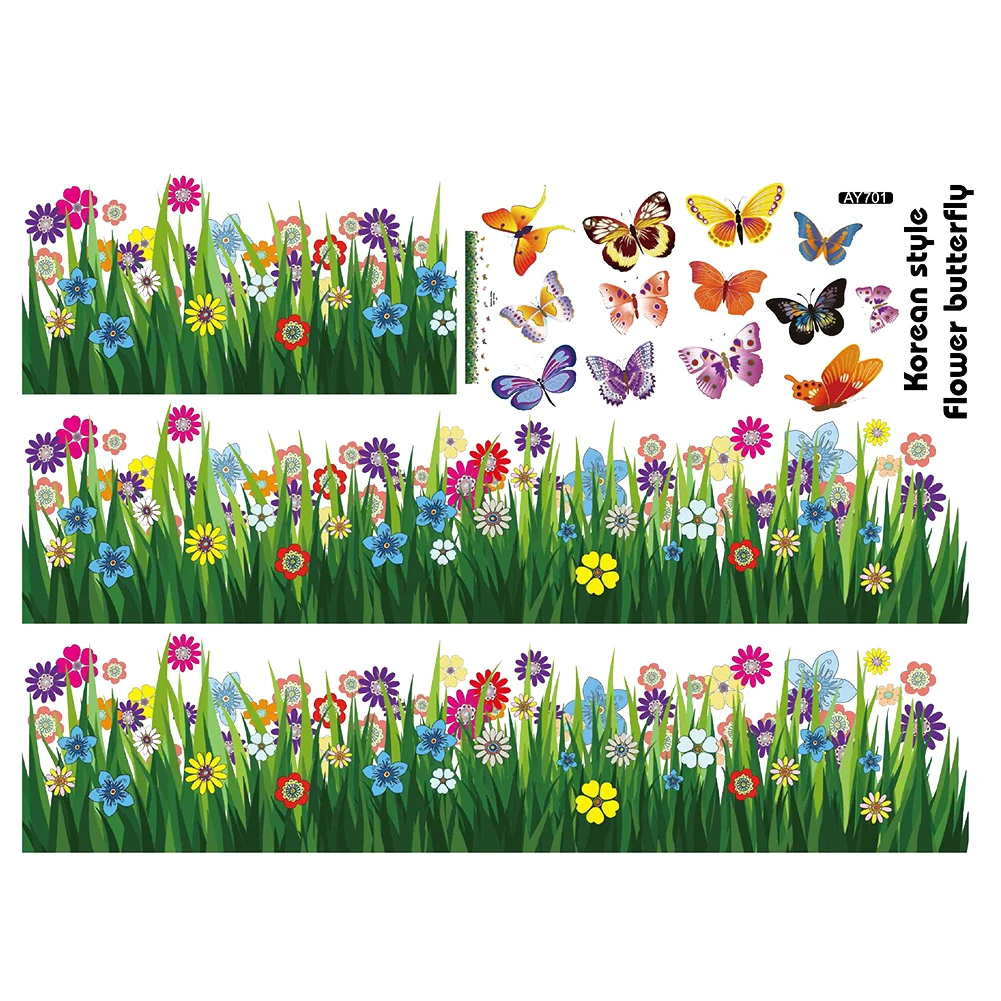 For Kids Room Home Decor DIY Mural Colorful Art Decal Grass Removable Butterfly Pattern Wall Sticker Cartoon Flowers Bedroom
For Kids Room Home Decor DIY Mural Colorful Art Decal Grass Removable Butterfly Pattern Wall Sticker Cartoon Flowers Bedroom