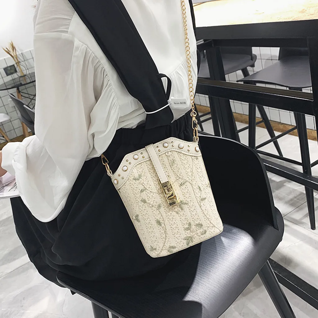 Women Beach Lace Embroid Straw Bucket Bag Crossbody Chain Bag Vintage Designer Burlap Square Bag Simple Style Messenger Bag #T
Women Beach Lace Embroid Straw Bucket Bag Crossbody Chain Bag Vintage Designer Burlap Square Bag Simple Style Messenger Bag #T