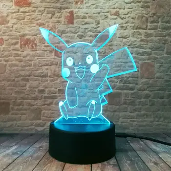 Pikachu Model 3D Illusion Led Lamp Colorful Fairy light Flashing Nightlight Bedroom Decoration Anime Figure Toys
Pikachu Model 3D Illusion Led Lamp Colorful Fairy light Flashing Nightlight Bedroom Decoration Anime Figure Toys