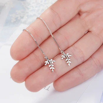 Real. 925 STERLING SILVER Pull Through Leaf Threader Earrings Long Sterling-Silver-Jewelry GTLE1165
Real. 925 STERLING SILVER Pull Through Leaf Threader Earrings Long Sterling-Silver-Jewelry GTLE1165