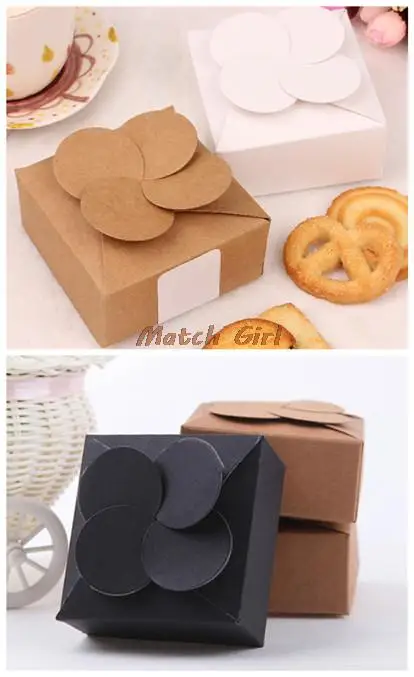 Image 50pcs lot 8*8*3.5cm Black Gift Paper Boxes Leaf Clover Craft for Wedding Soap Candy Packaging Custom Box DIY Craft Packaging Box