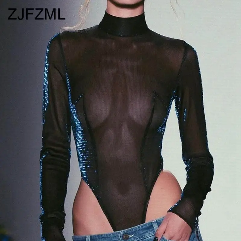 Transparent Mesh Shiny Sexy Bandage Bodysuit Women Long Sleeve Turtleneck Rompers Womens Hollow Out Club Bodycon Jumpsuits
Transparent Mesh Shiny Sexy Bandage Bodysuit Women Long Sleeve Turtleneck Rompers Womens Hollow Out Club Bodycon Jumpsuits