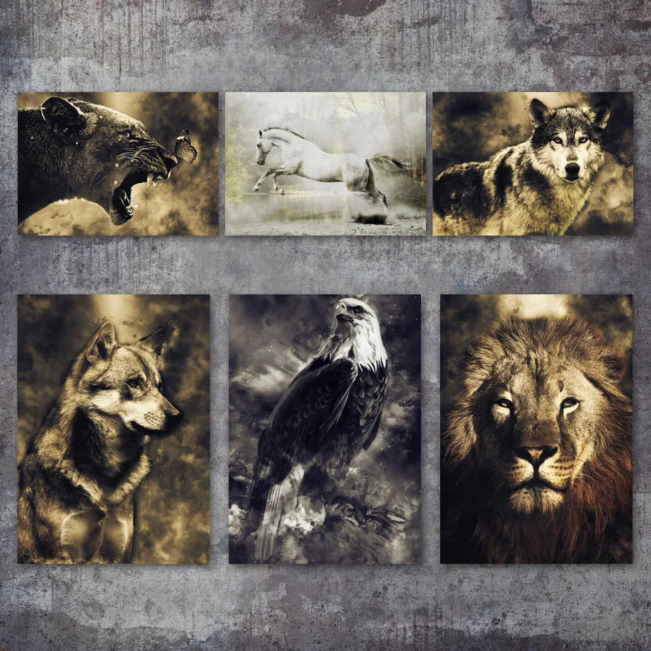 Lion Wolf Eagle Horse Leopard Nordic Posters And Prints Wall Art Canvas Painting Animal Wall Pictures For Living Room Home Decor
Lion Wolf Eagle Horse Leopard Nordic Posters And Prints Wall Art Canvas Painting Animal Wall Pictures For Living Room Home Decor