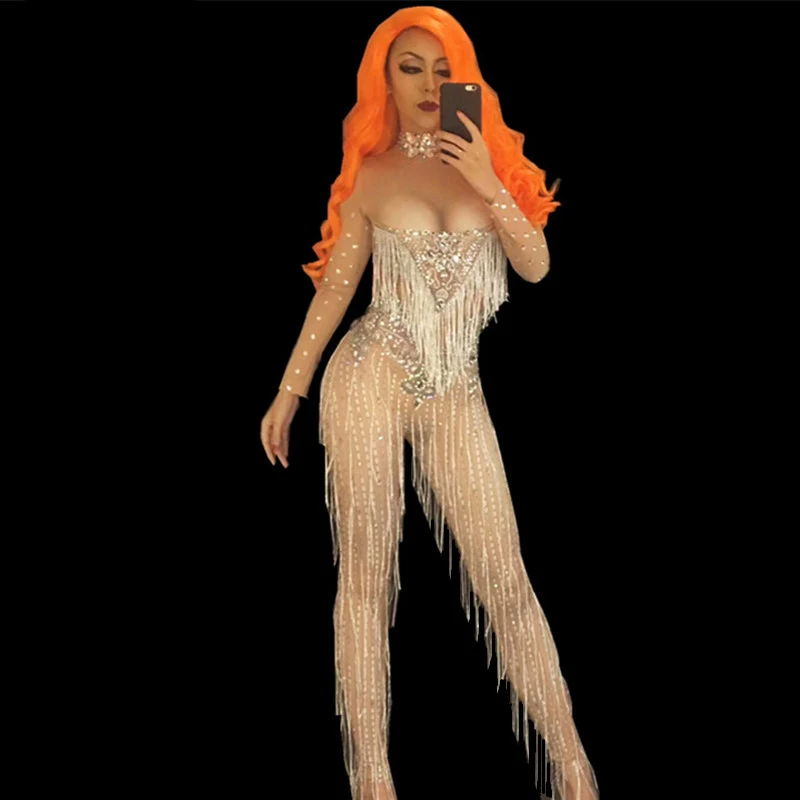 Jazz Dance Costumes Shining Crystals Tassel Female Costume Sexy Jumpsuit Bar Dj Led Suit Nightclub DS Singer Rave Clothes DN1996
Jazz Dance Costumes Shining Crystals Tassel Female Costume Sexy Jumpsuit Bar Dj Led Suit Nightclub DS Singer Rave Clothes DN1996