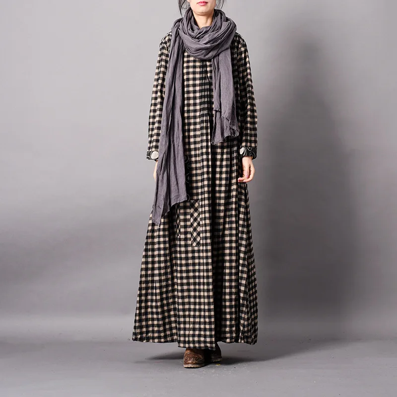 Women Spring Loose Cotton Linen Plaid Dress Ladies Plus Size Patchwork Plaid Dresses Female VIntage Wrinkle Dress 2019 Spliced
Women Spring Loose Cotton Linen Plaid Dress Ladies Plus Size Patchwork Plaid Dresses Female VIntage Wrinkle Dress 2019 Spliced
