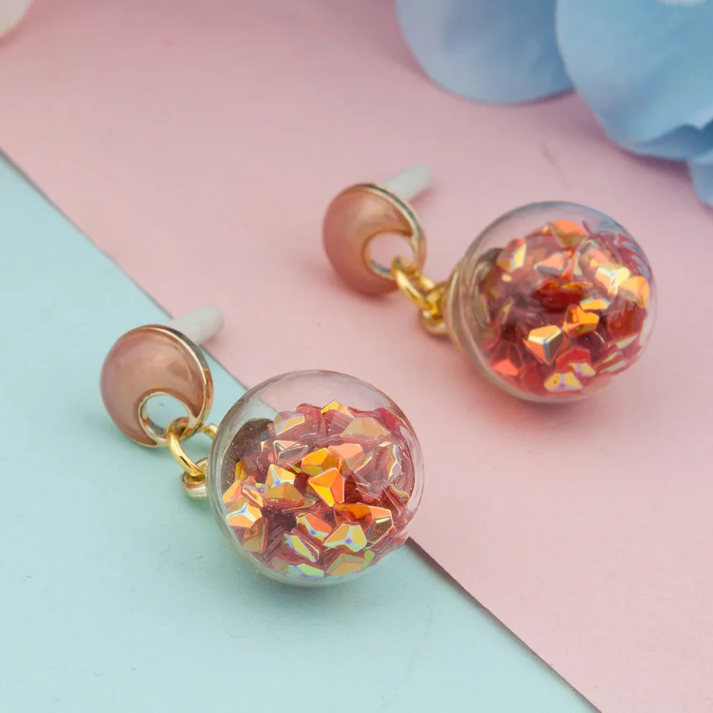 8SEASONS Transparent Glass Globe Bubble Bottle Stud Earrings Watermelon Red Round Sequins 32mm(1 2/8") x 16mm( 5/8"), 1 Pair
8SEASONS Transparent Glass Globe Bubble Bottle Stud Earrings Watermelon Red Round Sequins 32mm(1 2/8") x 16mm( 5/8"), 1 Pair