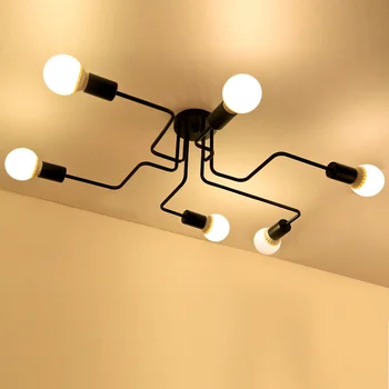 Wrought Iron 6 Heads Multiple Rod Ceiling Dome Lamp E27 Creative Personality Retro Living Room Dining Room Ceiling Light CL195
Wrought Iron 6 Heads Multiple Rod Ceiling Dome Lamp E27 Creative Personality Retro Living Room Dining Room Ceiling Light CL195