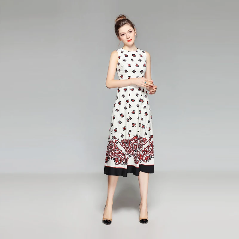 2022 Summer New Arrival Casual Style A-Line O-Neck Sleeveless Tank Pattern Print Elegant Ankle-Length Long Dress Women
2022 Summer New Arrival Casual Style A-Line O-Neck Sleeveless Tank Pattern Print Elegant Ankle-Length Long Dress Women