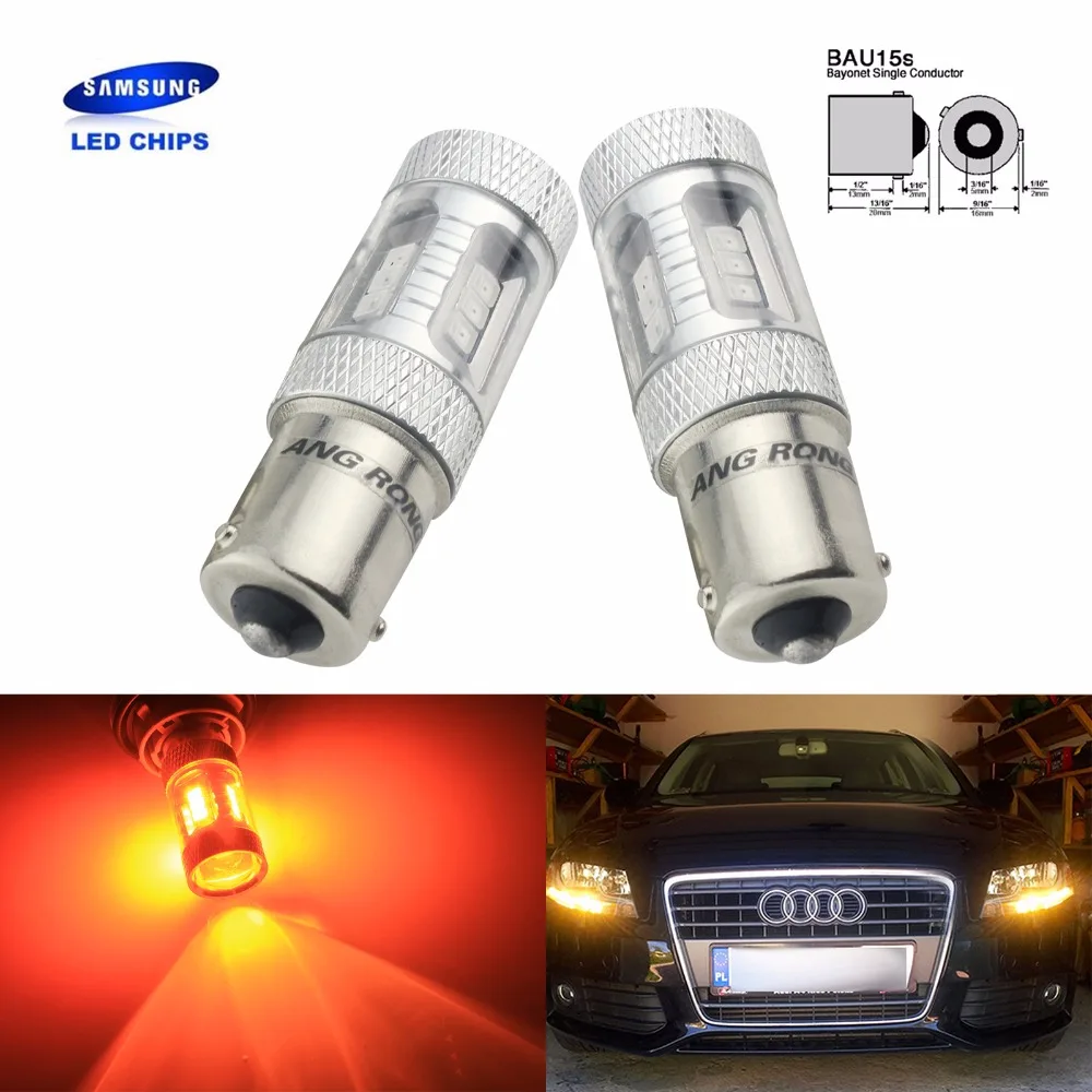 ANGRONG 2pcs Amber PY21W BAU15s SAMSUNG LED Front Rear Indicator Turn Singal Light Bulbs(CA316)
ANGRONG 2pcs Amber PY21W BAU15s SAMSUNG LED Front Rear Indicator Turn Singal Light Bulbs(CA316)