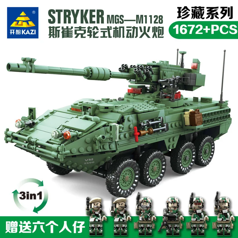 KAZI 10001 Century Military MGS-M1128 TANKS Building blocks Armored vehicles Bricks figures Compatible with Legoe Toys
KAZI 10001 Century Military MGS-M1128 TANKS Building blocks Armored vehicles Bricks figures Compatible with Legoe Toys
