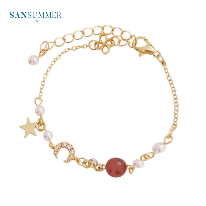 Sansummer 2019 New Hot Fashion Red Beaded Star Moon Pearl Statement Punk Charm Party Bracelets For Women Popular Jewelry 5815
Sansummer 2019 New Hot Fashion Red Beaded Star Moon Pearl Statement Punk Charm Party Bracelets For Women Popular Jewelry 5815