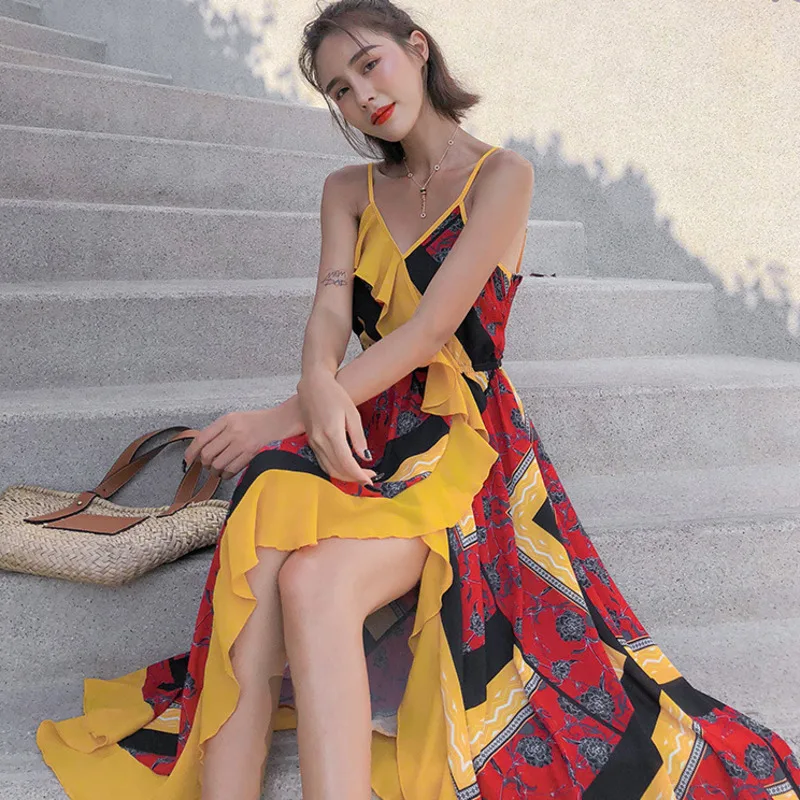 LANMREM 2019 new korean summer fashion women clothes vacation dresses straps tassels asymmetrical long dresses WG68403L
LANMREM 2019 new korean summer fashion women clothes vacation dresses straps tassels asymmetrical long dresses WG68403L
