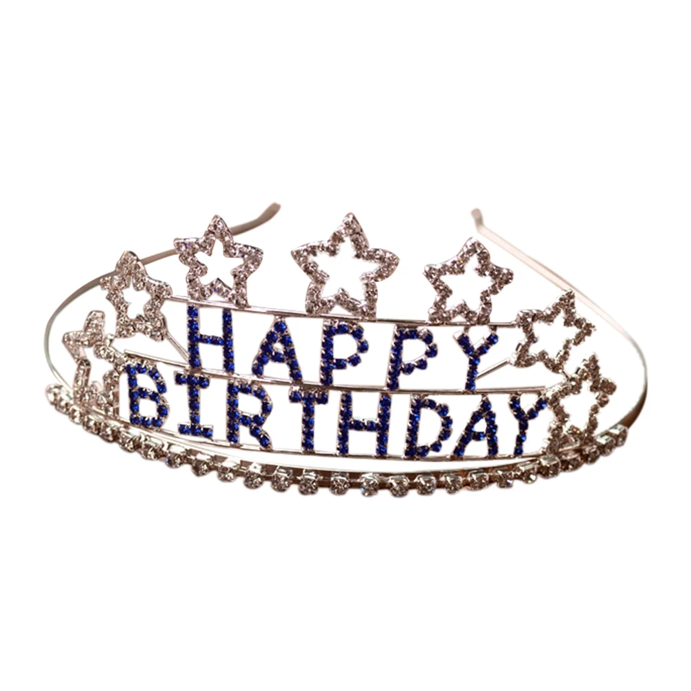 Kid's Charming Happy Birthday Rhinestone Five-pointed Star Design Tiara Crown Headband for Girls Princess
Kid's Charming Happy Birthday Rhinestone Five-pointed Star Design Tiara Crown Headband for Girls Princess