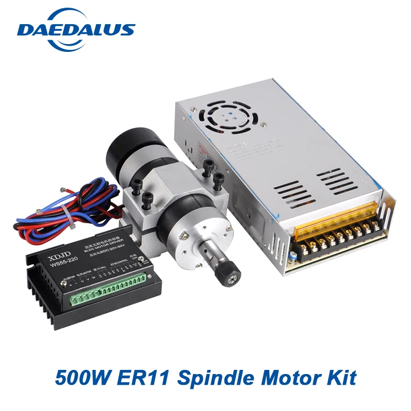 CNC Spindle 500W Brushless Air Cooled Spindle ER11 55MM Clamp Bracket Adjustable Power Supply Stepper Motor Driver Controller
CNC Spindle 500W Brushless Air Cooled Spindle ER11 55MM Clamp Bracket Adjustable Power Supply Stepper Motor Driver Controller