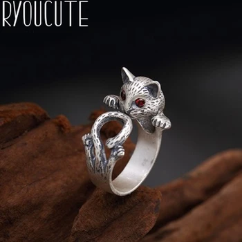 Simple Style Real Silver Color Cat Rings for Women Gifts Wedding Jewelry Large Antique Finger Rings Anelli
Simple Style Real Silver Color Cat Rings for Women Gifts Wedding Jewelry Large Antique Finger Rings Anelli