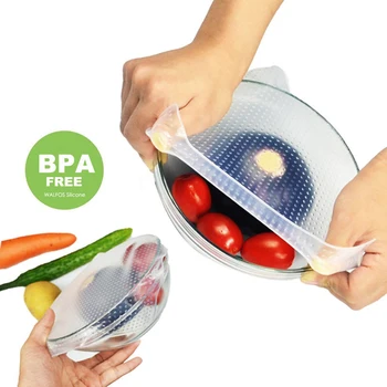1Pc/4Pcs Reusable Silicone Bowl Dish Wrap Seal Food Fresh Keeping Wrap Lid Cover Vacuum Food Wrap Kitchen Tools
1Pc/4Pcs Reusable Silicone Bowl Dish Wrap Seal Food Fresh Keeping Wrap Lid Cover Vacuum Food Wrap Kitchen Tools