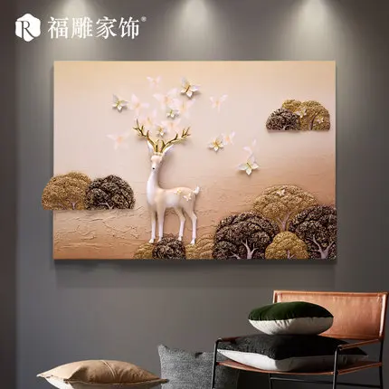 Fu carved Creative personality, fashion, Nordic three-dimensional relief, elk forest background wall painting, restaurant painti
Fu carved Creative personality, fashion, Nordic three-dimensional relief, elk forest background wall painting, restaurant painti
