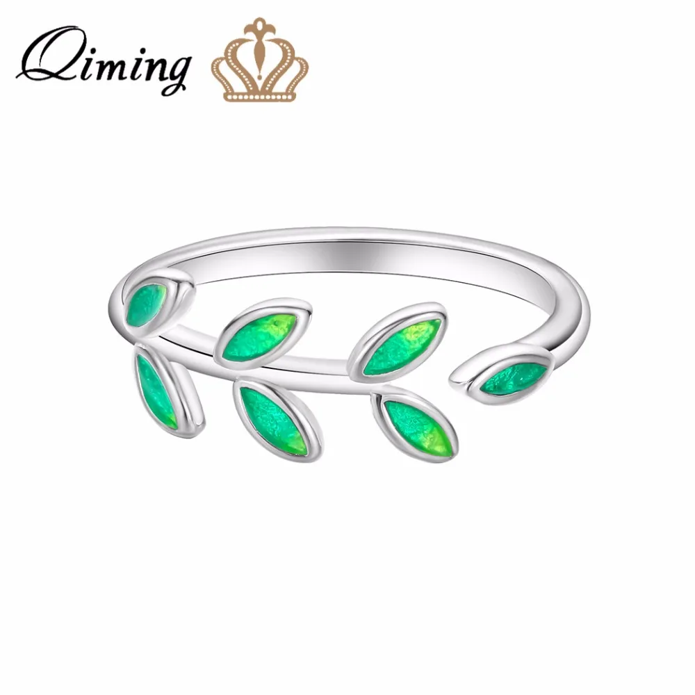 QIMING Luxury Green Stone Leave Rings For Women Birthday Anniversary Gift Adjustable Leaf Charm Silver Ring Women's Jewelry
QIMING Luxury Green Stone Leave Rings For Women Birthday Anniversary Gift Adjustable Leaf Charm Silver Ring Women's Jewelry