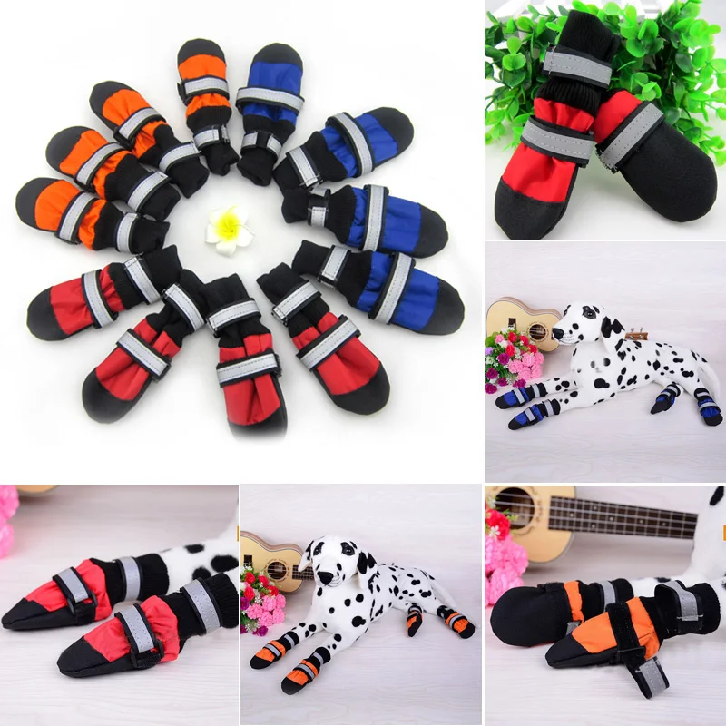 Image LS4G  4 pcs set Dog Boots Guardian Gear Water Repellent All Weather Protective Booties Shoes Pet Free Shipping