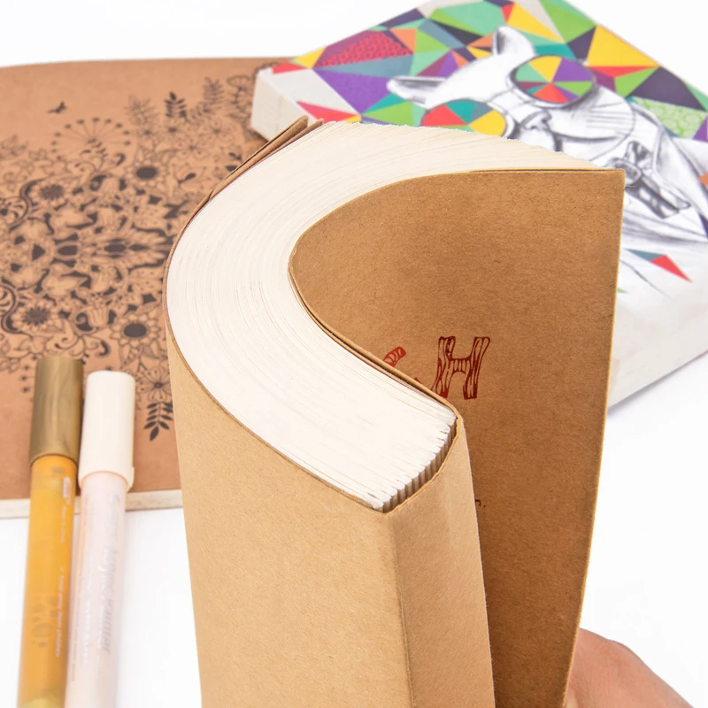 Potentate A4/A5 Sketchbook Notepad for Artist Sketch Drawing Design, 120Sheet Vintage Sketch Book Diary Drawing Notebook Gift 19