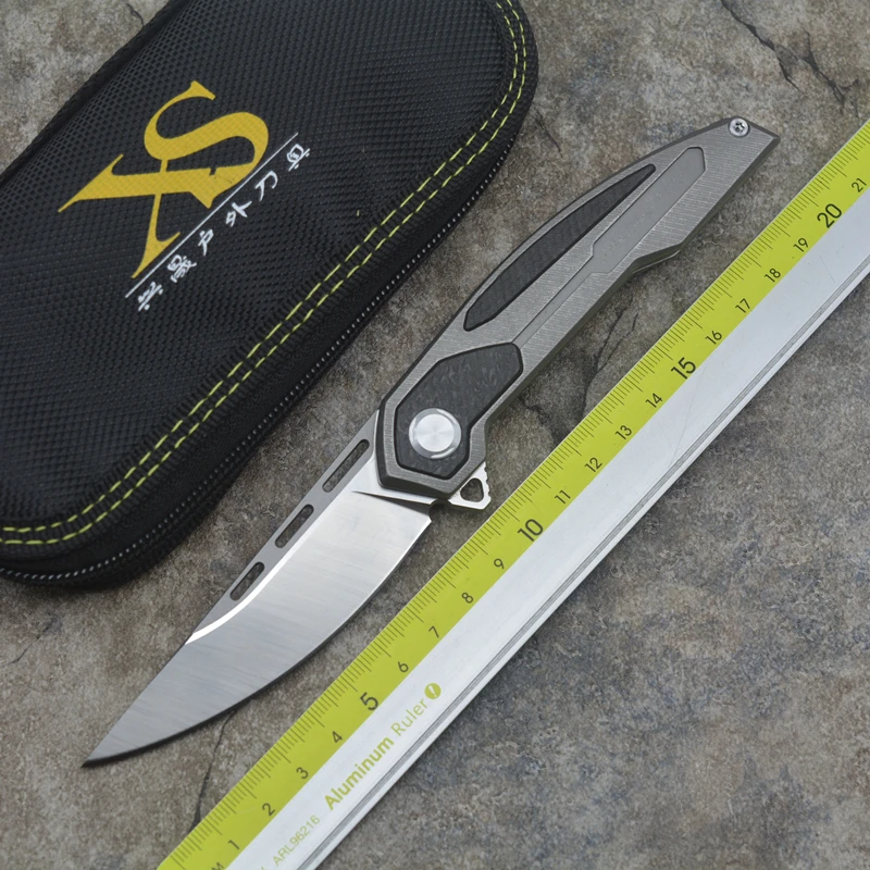 NEW TS-21 D2 blade titanium alloy + carbon fiber handle flip folding knife outdoor knife camping hunting EDC tools
NEW TS-21 D2 blade titanium alloy + carbon fiber handle flip folding knife outdoor knife camping hunting EDC tools
