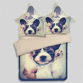 Cute 3D gray white dog pink printed bedding sets twin full queen king size duvet cover sheets fashion Girl boy kid home textiles 
Cute 3D gray white dog pink printed bedding sets twin full queen king size duvet cover sheets fashion Girl boy kid home textiles