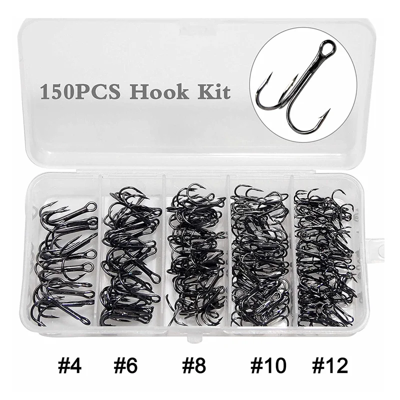 Shaddock Fishing 150pcs High Carbon Steel Sharp Fishing Treble Hooks Fishing Hooks Set For Saltwater Fishing Size 4 6 8 10 12 
Shaddock Fishing 150pcs High Carbon Steel Sharp Fishing Treble Hooks Fishing Hooks Set For Saltwater Fishing Size 4 6 8 10 12
