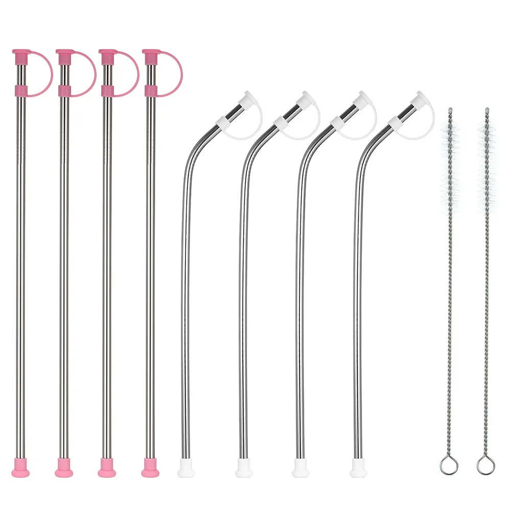 10pcs/set 10.5" Stainless Steel Straws with Silicone Dust Cover Reusable Straws Drinking Straw With 2 Cleaning Brush
10pcs/set 10.5" Stainless Steel Straws with Silicone Dust Cover Reusable Straws Drinking Straw With 2 Cleaning Brush
