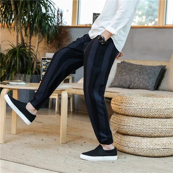 2019 new men's linen cargo camo pants men thin striped elastic waist casual loose Long sweatpants Japan Style Khaki Gray
2019 new men's linen cargo camo pants men thin striped elastic waist casual loose Long sweatpants Japan Style Khaki Gray