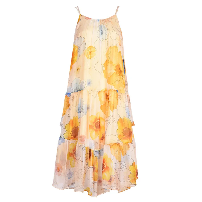 L9HE1737 New Fashion summer Clothing 2019 Women 100% silk beach dresses loose printed Bohemia Dress
L9HE1737 New Fashion summer Clothing 2019 Women 100% silk beach dresses loose printed Bohemia Dress