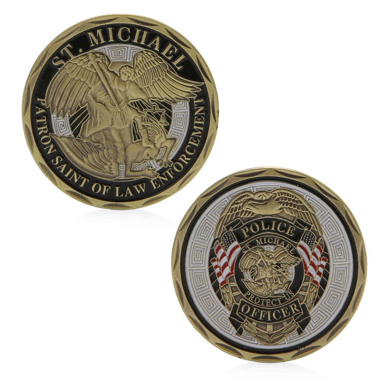 St Michael Police Officer Badge Patron Saint Commemorative Challenge Coin Art Non Currency Coin
St Michael Police Officer Badge Patron Saint Commemorative Challenge Coin Art Non Currency Coin