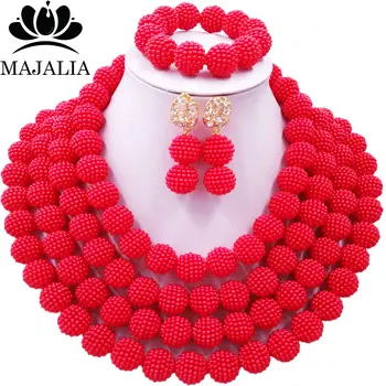 Majalia Classic charming Nigerian Wedding African Bead Jewelry Set Red Crystal Necklace Bride Jewelry Sets 4CB003
Majalia Classic charming Nigerian Wedding African Bead Jewelry Set Red Crystal Necklace Bride Jewelry Sets 4CB003