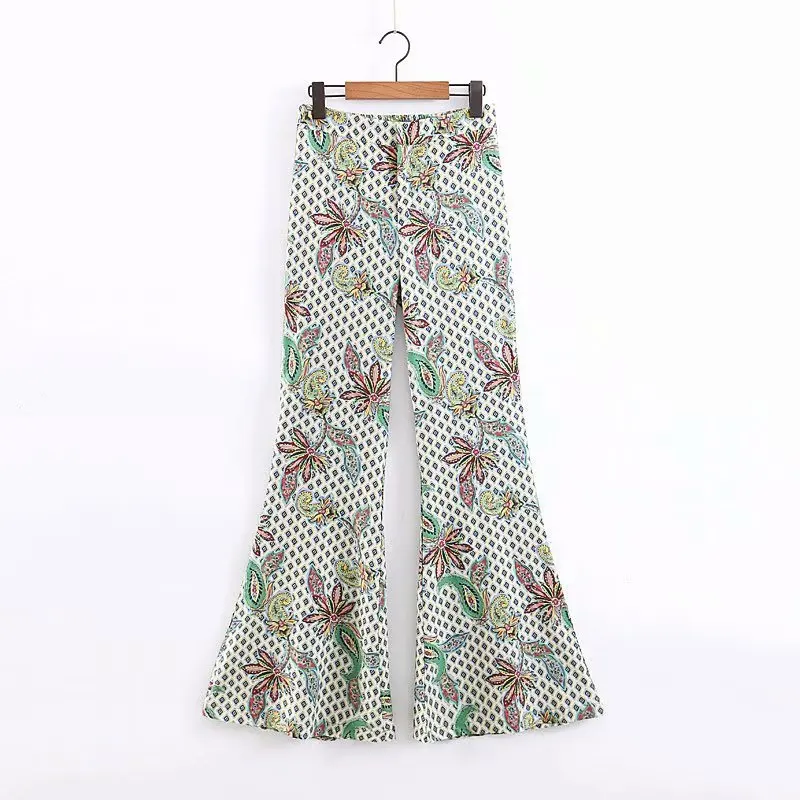 2019 Women Vintage paisley flower print flare pants chic long Trousers mujer female geometric pattern casual zipper Pants P395
2019 Women Vintage paisley flower print flare pants chic long Trousers mujer female geometric pattern casual zipper Pants P395