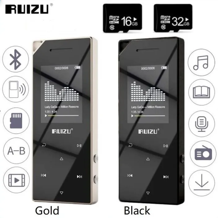 Ruizu D05 Bluetooth 8GB/16GB LED Touch Screen MP3 Music Player Wireless Bluetooth 4.0 FM Transmitter Ebook Audio Recording MP3
Ruizu D05 Bluetooth 8GB/16GB LED Touch Screen MP3 Music Player Wireless Bluetooth 4.0 FM Transmitter Ebook Audio Recording MP3