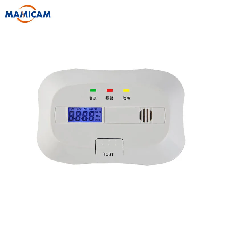 Battery Operated Carbon Monoxide Detector Poisoning Gas Fire Warning Safe Alarm LCD Display with Clock Voice 
Battery Operated Carbon Monoxide Detector Poisoning Gas Fire Warning Safe Alarm LCD Display with Clock Voice