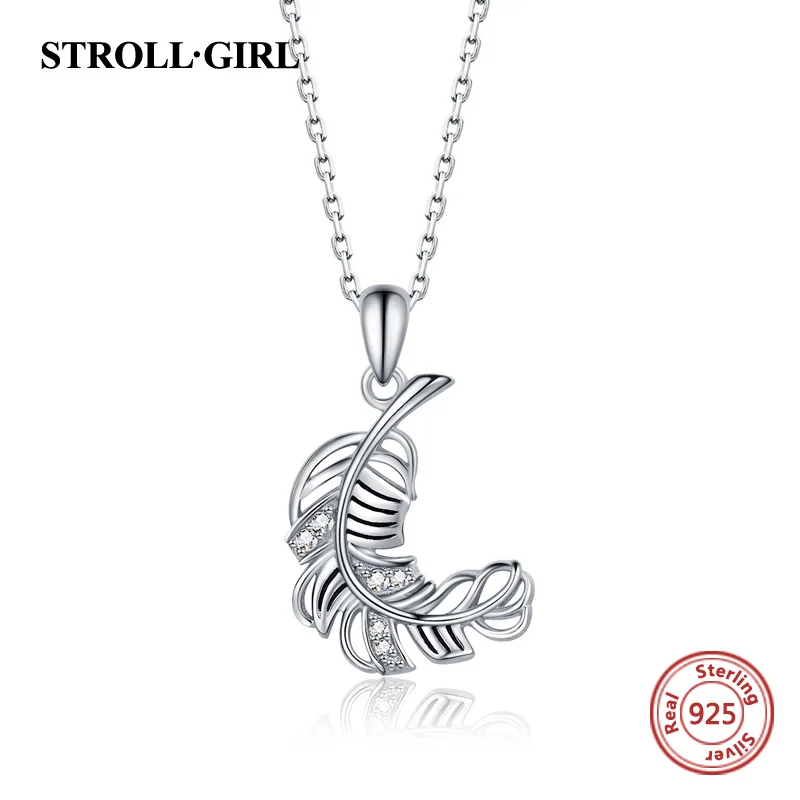 Strollgirl Genuine 925 sterling silver Trendy Simple Feather Pendant Necklace Women Sterling Silver Jewelry For Valentine Gift
Strollgirl Genuine 925 sterling silver Trendy Simple Feather Pendant Necklace Women Sterling Silver Jewelry For Valentine Gift