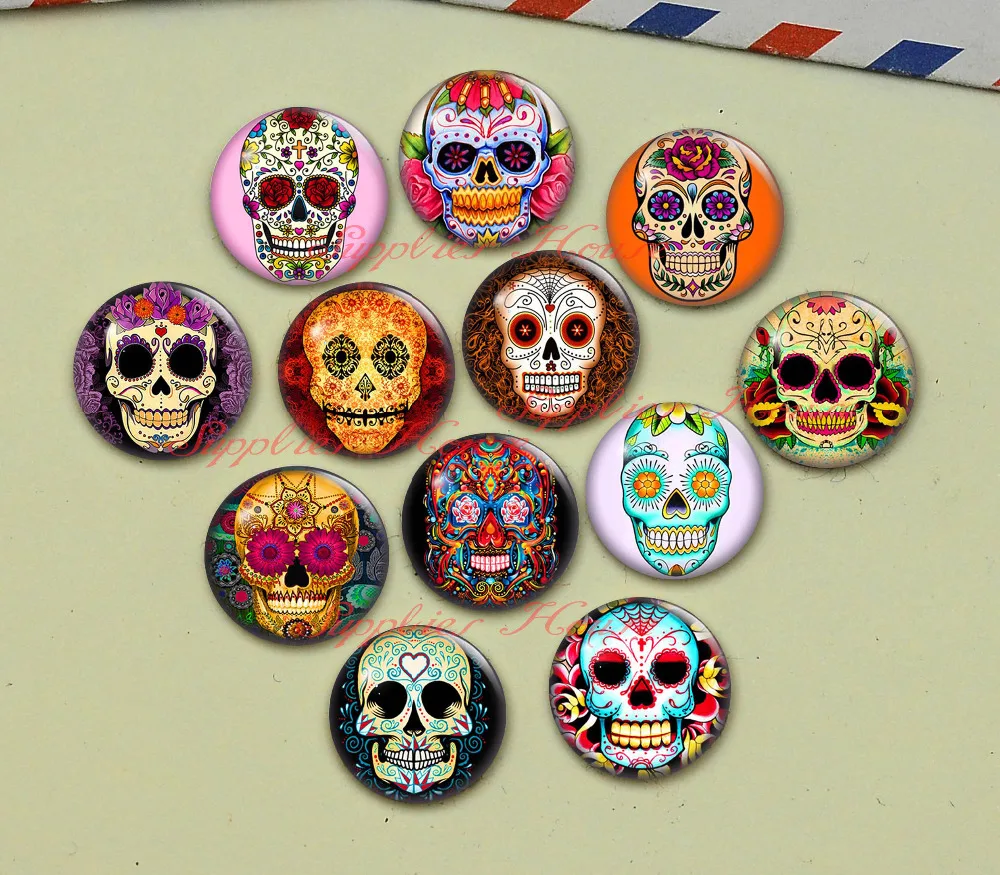 Handmade Round Skull photo glass Cabochons, Jewelry Finding Cameo Pendant Settings, (F039-564)
Handmade Round Skull photo glass Cabochons, Jewelry Finding Cameo Pendant Settings, (F039-564)