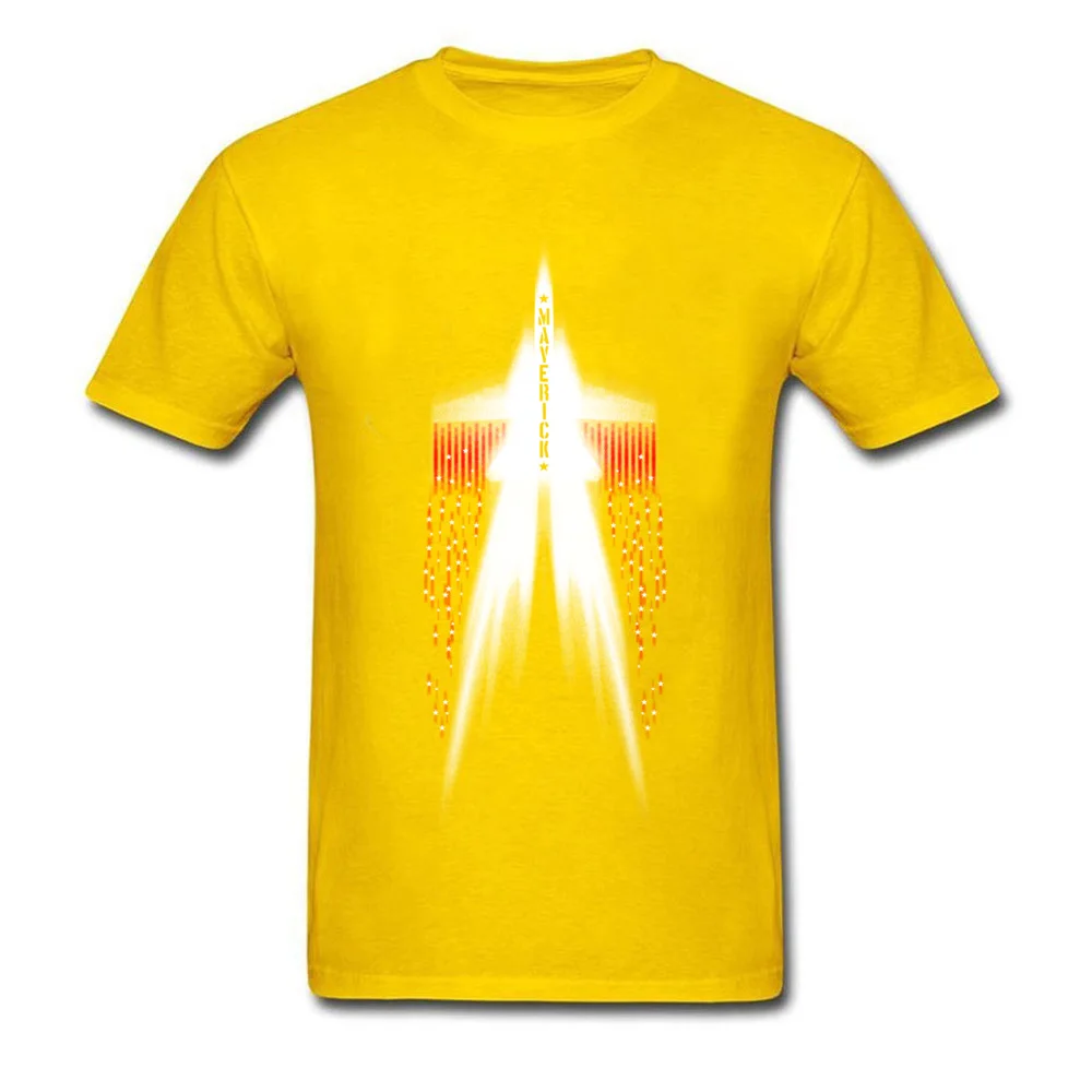 Maverick Simple Style Thanksgiving Day 100% Cotton Crewneck Boy Tops Shirt Leisure T-shirts Discount Short Sleeve T-shirts Maverick yellow