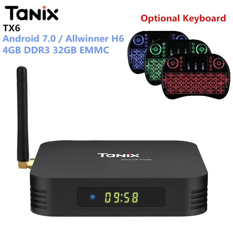 

Tanix TX6 TX6-A Android 9.0 Smart TV Box Allwinner H6 4GB 32GB 64GB EMMC Set Top Box 2.4GHz+5.8GHz WiFi BT5.0 4K Player