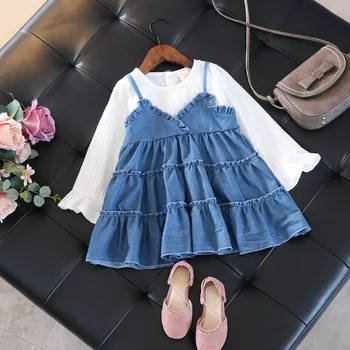 2019 Spring Korean Girl Dress Soft Denim Cake Splicing Child Dress 2-6 Years S8196
2019 Spring Korean Girl Dress Soft Denim Cake Splicing Child Dress 2-6 Years S8196