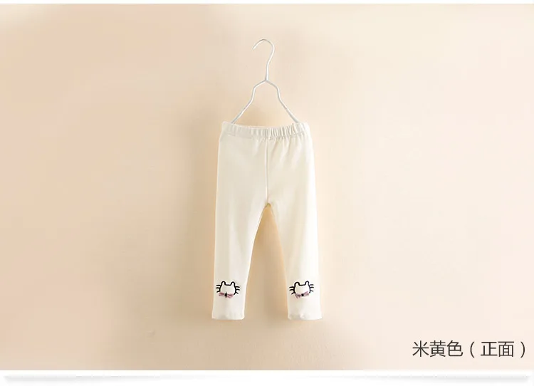 2018 Spring Autumn Kids Children Birthday Gift Solid Color Pink Navy Blue Gray Cat Bow Embroidery Butterfly Leggings For Girls (3)